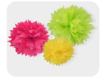 Picture of Round edge fluffy flower set of 3pcs