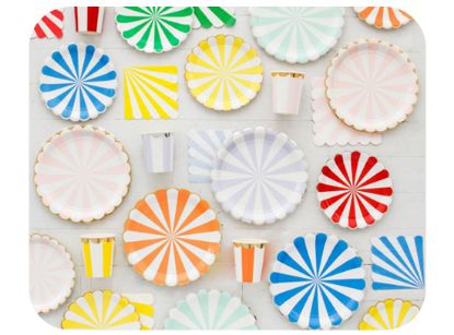 Picture of Colorful stripe paper cutlery set