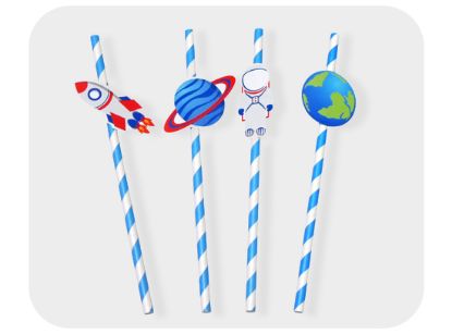 Picture of Space paper straws (x 8pcs)